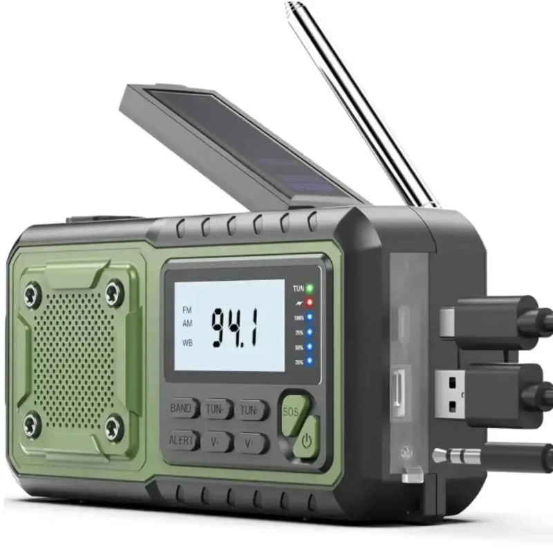 Emergency Radio Solar - 4000mAh 태양열 핸드 크랭크 비상 라디오