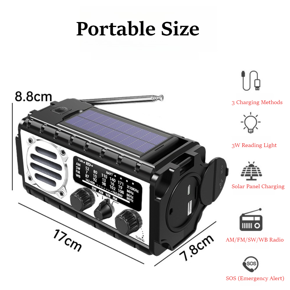 휴대용 태양열 수동 크랭크 비상 라디오 20000mAh - Emergency Radio Solar 리뷰 및 가격