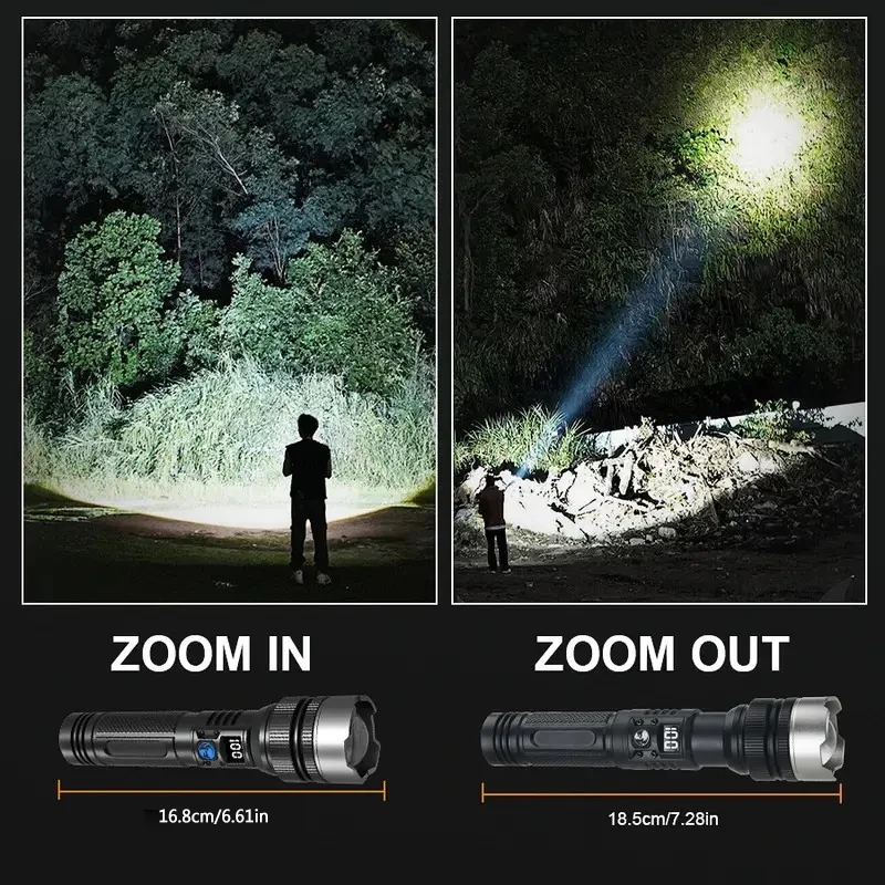 900000LM 강력한 LED 손전등 Type-c 충전 - Outdoor Adventure Hiking 리뷰 및 가격