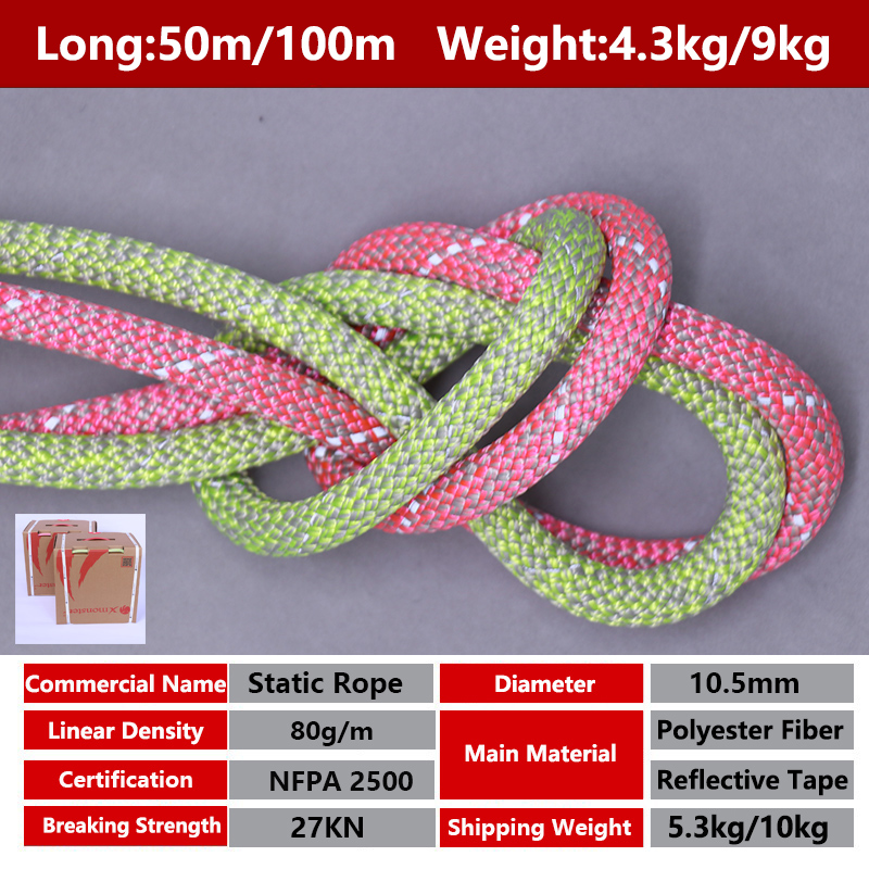 10.5mm 암벽 등반 로프 100M/50M 야외 정적 - Rope Climbing Static 리뷰 및 가격