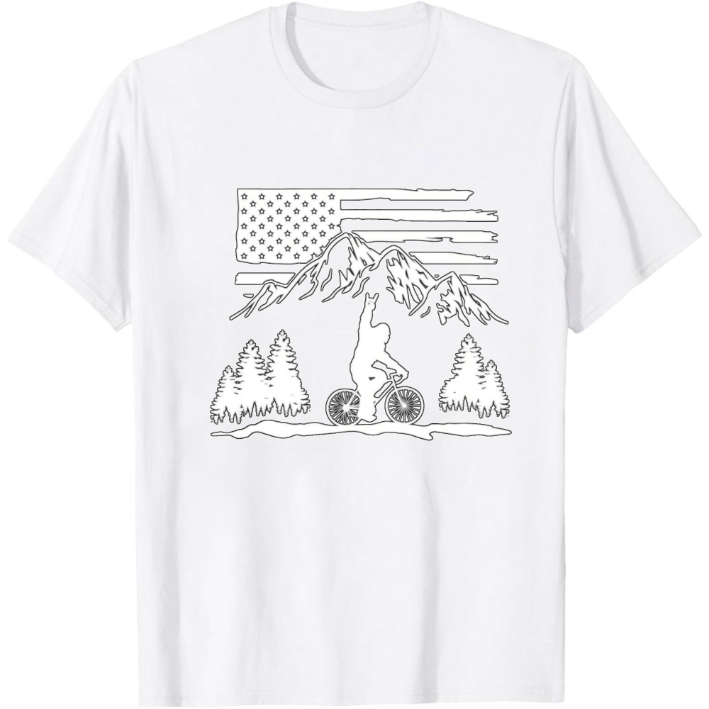 산악 자전거 미국 국기 남성 티셔츠 야외 모험 스타일  - Outdoor Adventure Usa 리뷰 및 가격