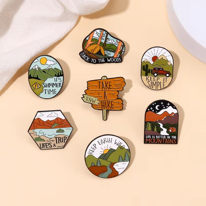 야외 모험 에나멜 핀 경치 좋은 산 캠핑 불꽃 황야 사 - Outdoor Adventure Friends 리뷰 및 가격